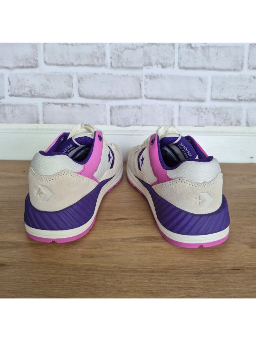 ⭐Converse Wave Trainer OX Vintage Low 8 Mens shoes Sneaker White Purple A13463C - Picture 4 of 10